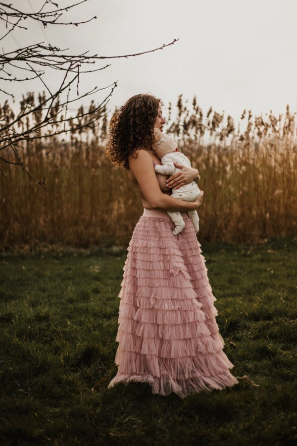 Iris Fairytale Ruffle Maxi Skirt - Blush Pink