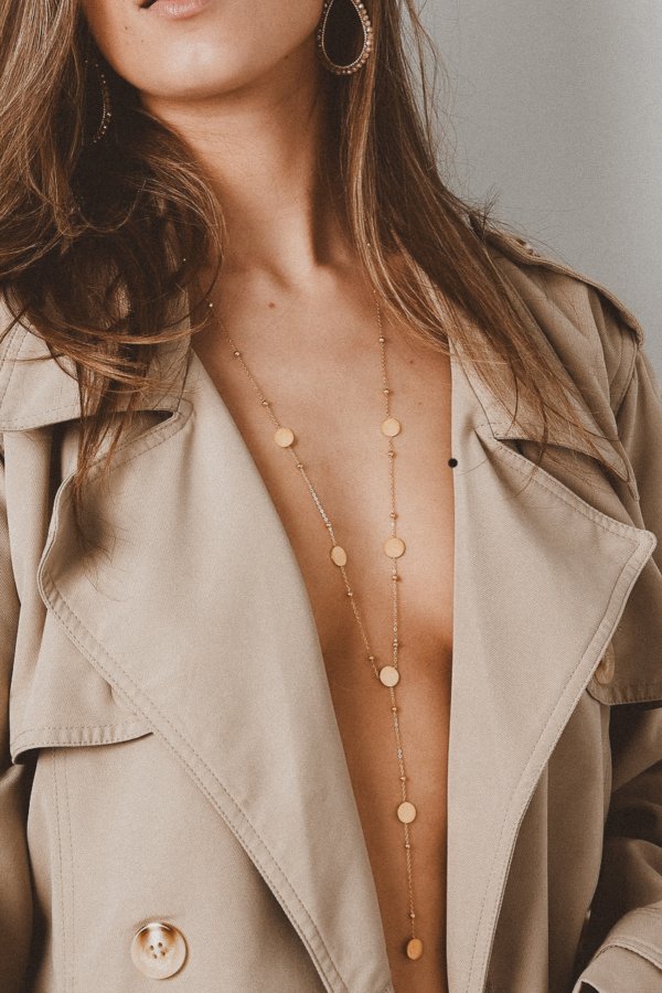 Kali Long Ditsy Chain Necklace - Stainless Steel