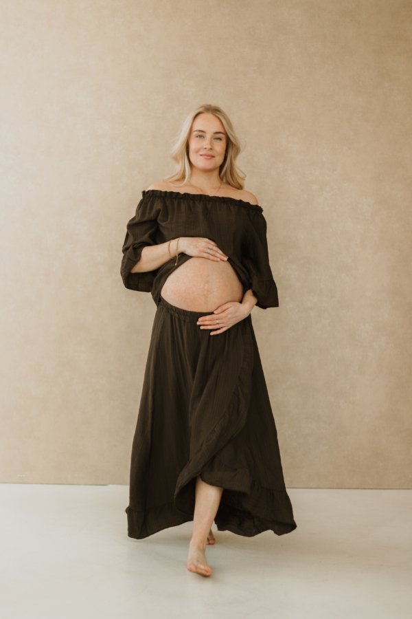 Danu Off-Shoulder Set - Brown