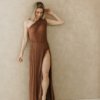 Danu Sparkle Maxi Body-Dress - Rust