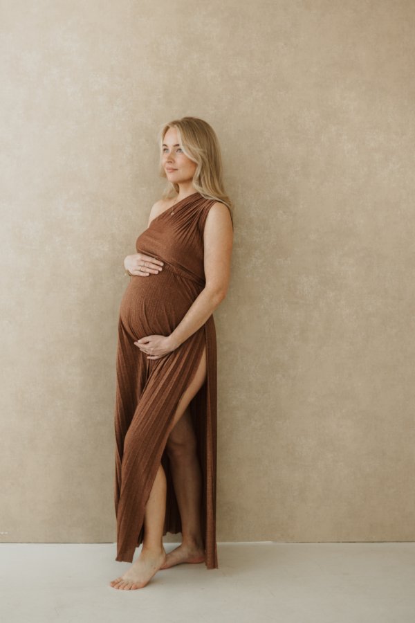 Danu Sparkle Maxi Body-Dress - Rust