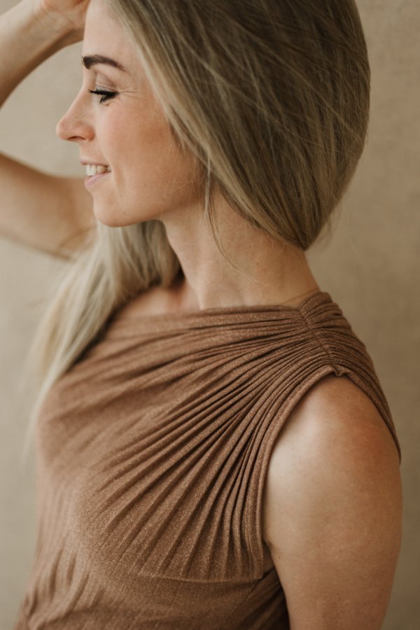 Danu Sparkle Maxi Body-Dress - Brown