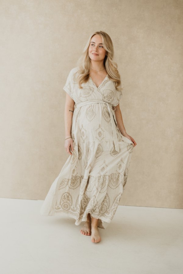 Dionysus Boho Maxi Jurk - Beige