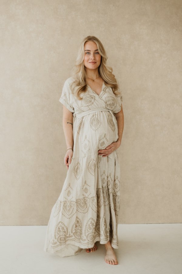 Dionysus Boho Maxi Jurk - Beige