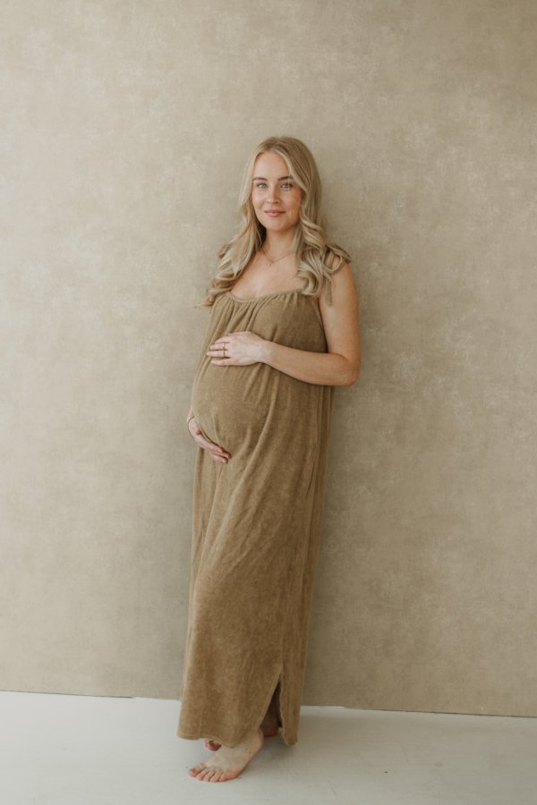 Aditi Maxi Dress (Badstof) - Sand Beige