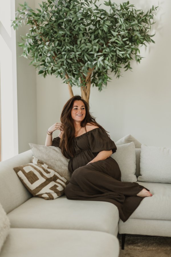 Cora Off-Shoulder Dress - Brown