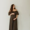 Cora Off-Shoulder Dress - Brown