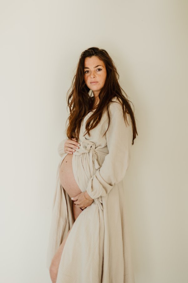 Maeve Mousseline Maxi Dress - Beige