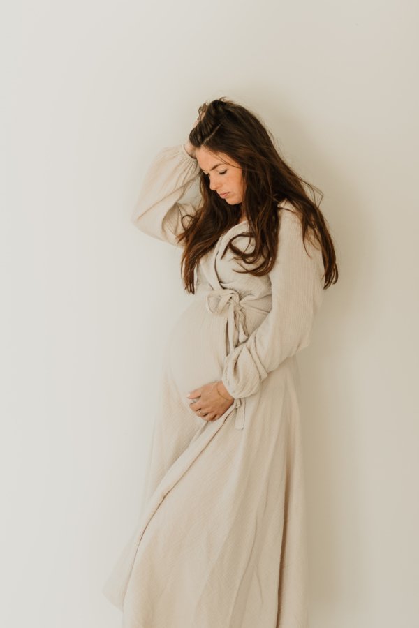 Maeve Mousseline Maxi Dress - Beige