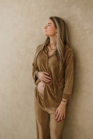 THE MOM SUIT SILKY - Caramel