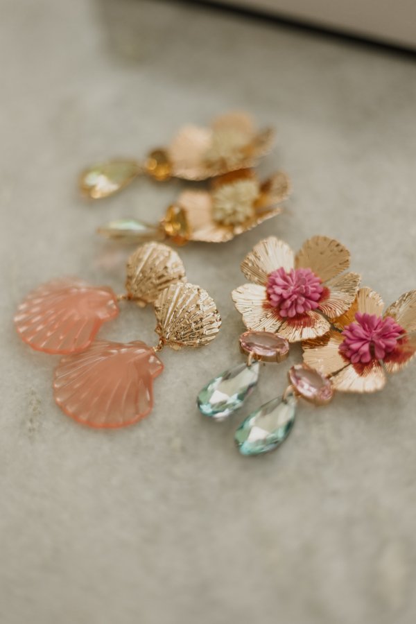 Aurora Blooming Earrings - Gold-Rainbow