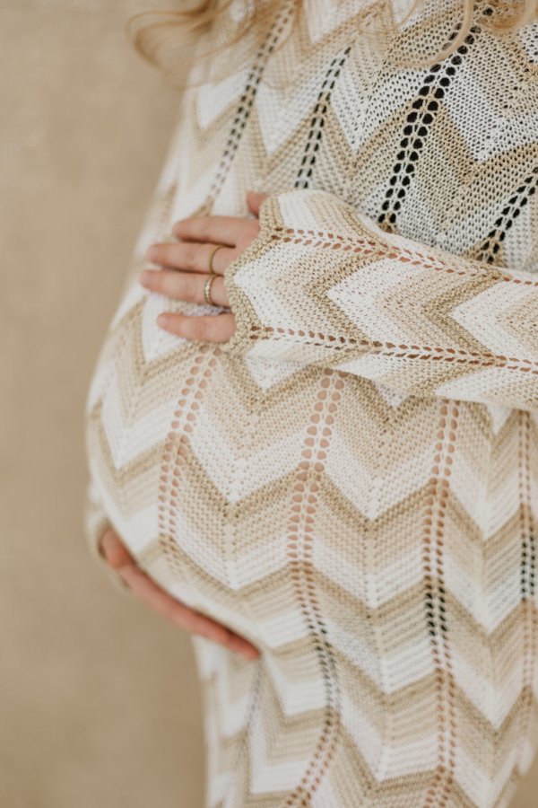 Frija Zigzag Dress - Beige