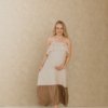 Frigga Two Tone Maxi Dress - Beige/Brown