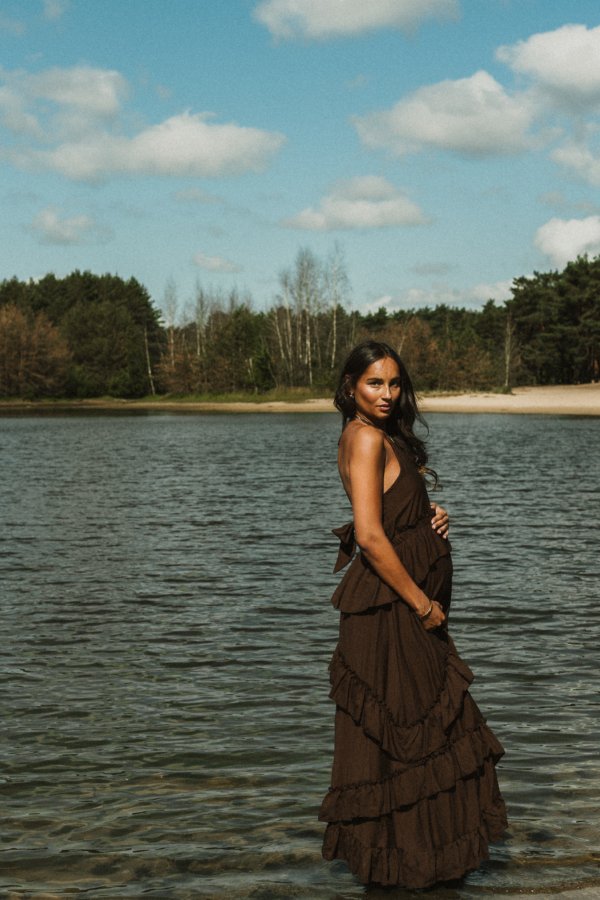 Chelsey Mermaid Dress - Brown