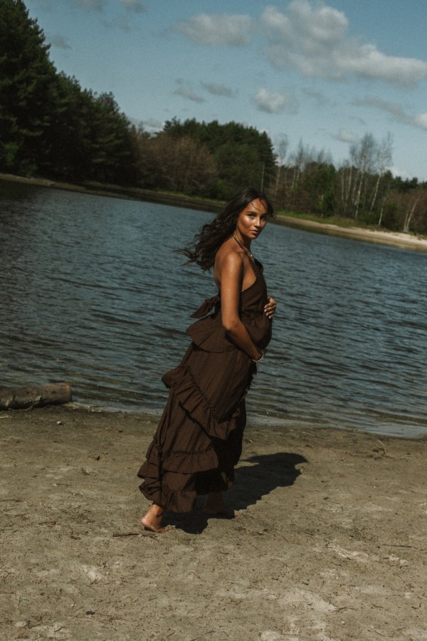 Chelsey Mermaid Dress - Brown