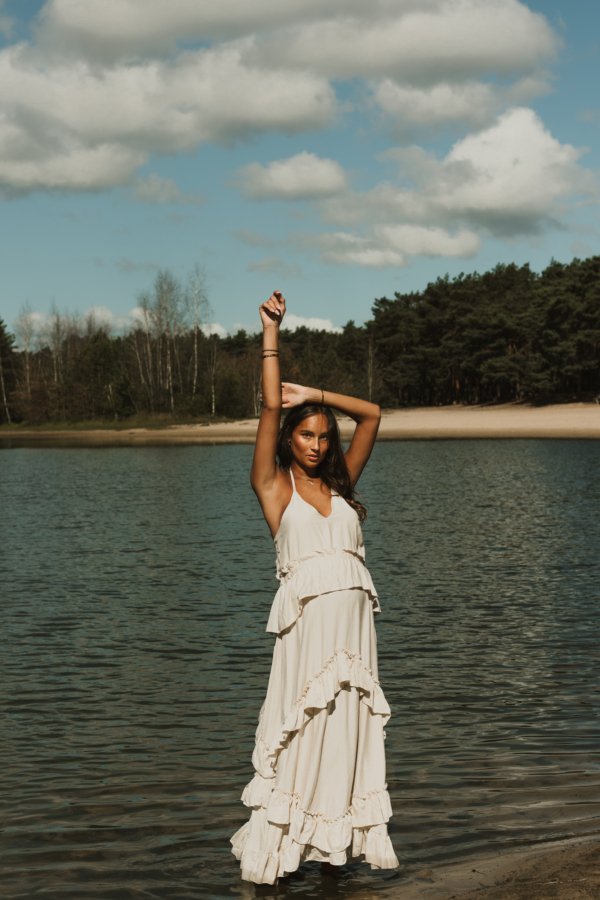 Chelsey Mermaid Dress - Beige