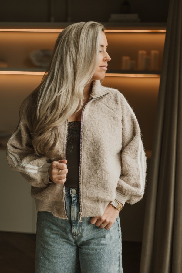 Teddy Sporty Bomber - Beige