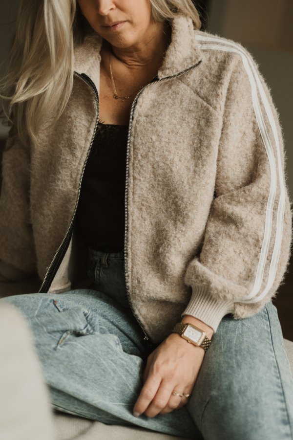 Teddy Sporty Bomber - Beige