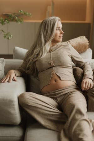 Mazu Button Suit - Beige