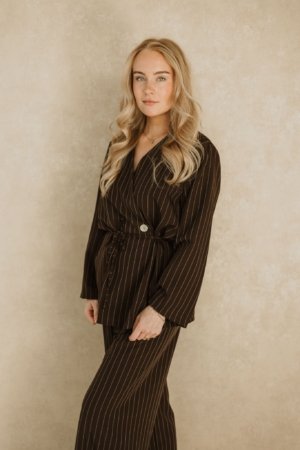 Brigit Striped Suit - Brown
