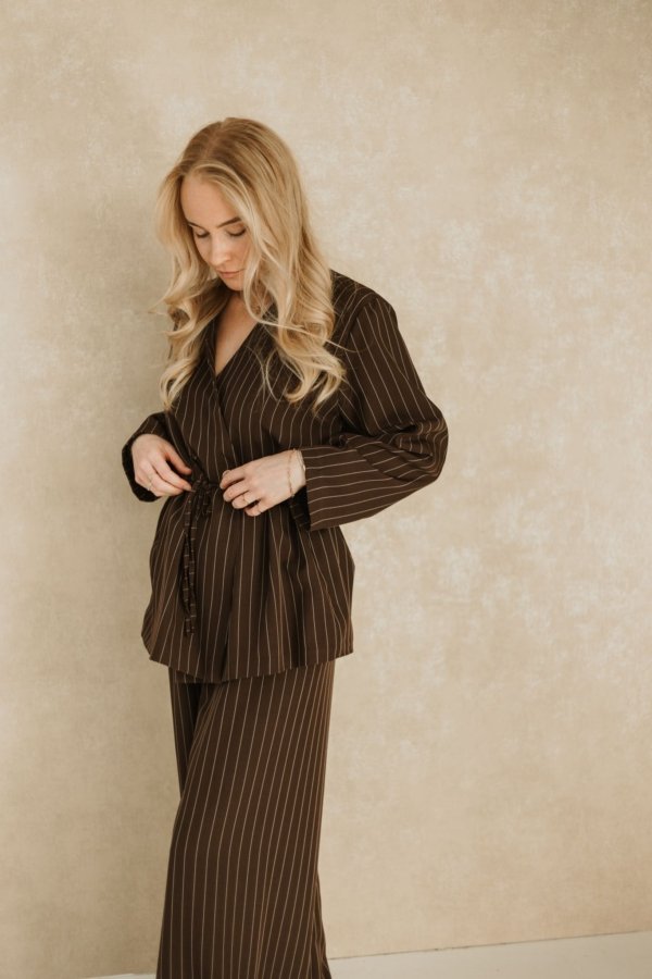 Brigit Striped Suit - Brown