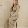 Brigit Striped Suit - Taupe