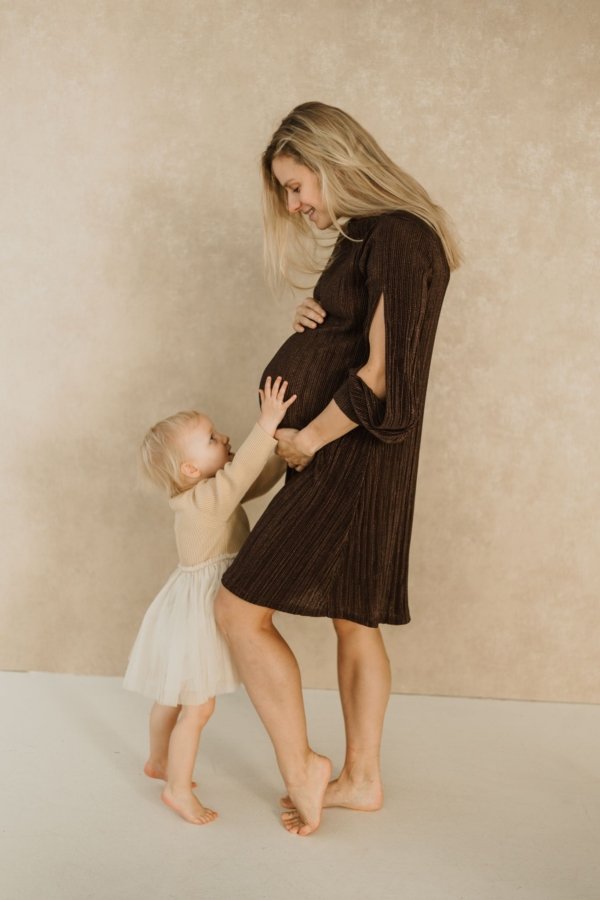 Venus Shimmer Dress - Brown